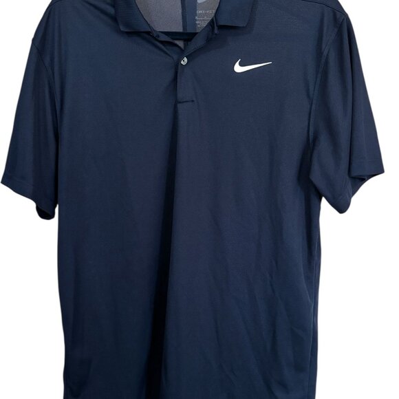 Nike Other - Nike Dri-FIT Mens Golf Polo Shirt Solid Navy Blue Short Sleeve Medium Athletic